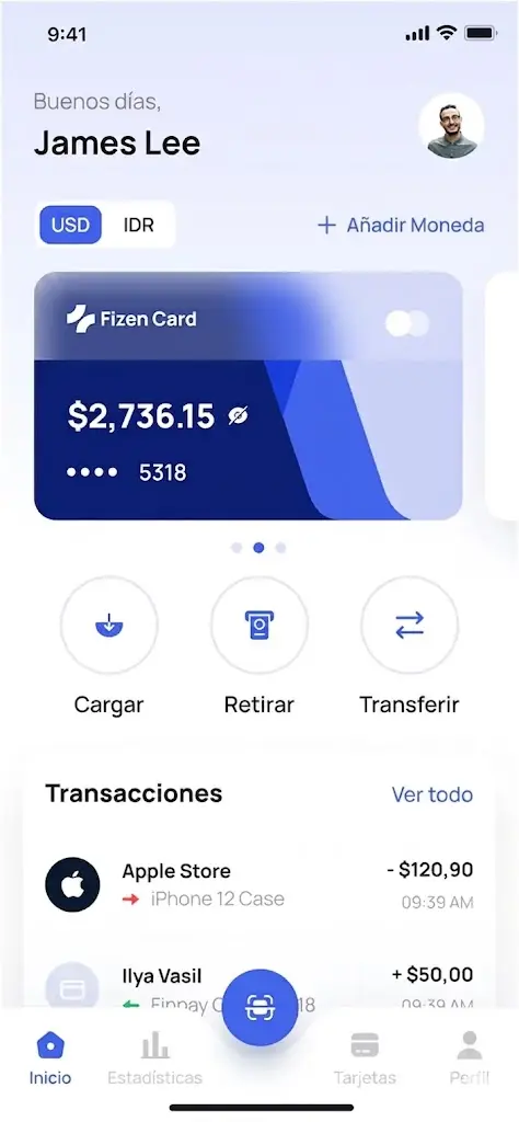 Dashboard de aplicación móvil desarrollada por Kodaris